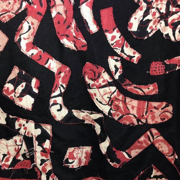 K-E-R-E-N Hart Collared Jacket Abstract Designed Raw Edge Appliqued Size LARGE - Picture 6 of 7